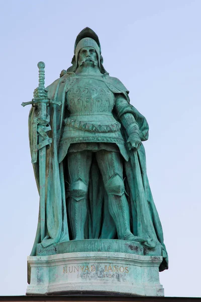 Statua di John Hunyadi a Budapest, Ungheria — Foto Stock