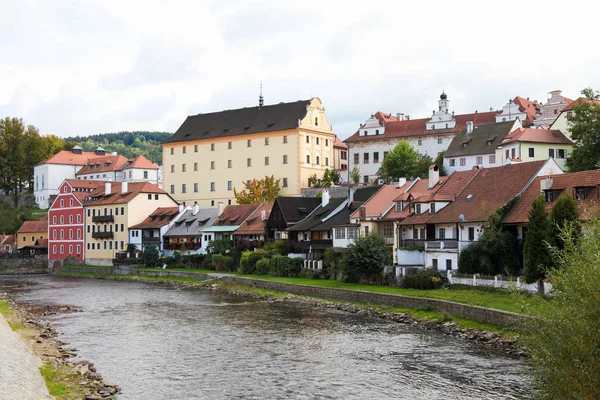 Vltava River and Center of Cesky Krumlov, South Bohemia, Czech R — Stock Photo, Image