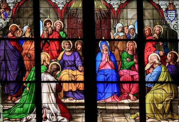 Pentecost window in Cologne Cathedral — Stock Photo, Image