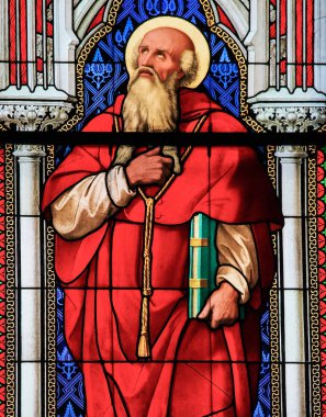 Stained Glass - Saint Jerome or Hieronymus clipart