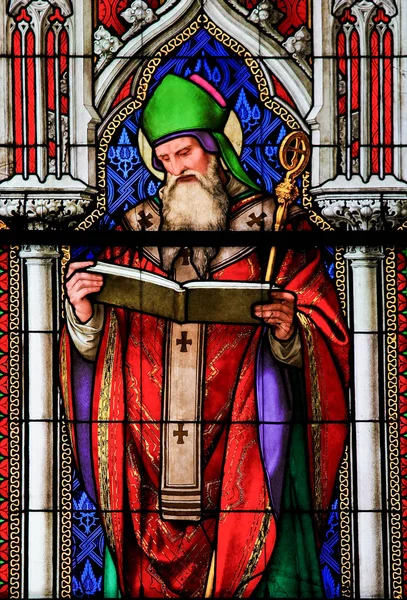 Stained Glass - Saint Ambrose — Stock Photo, Image