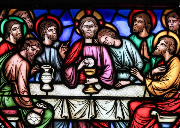 Last Supper - Stained Glass — Stock Photo, Image