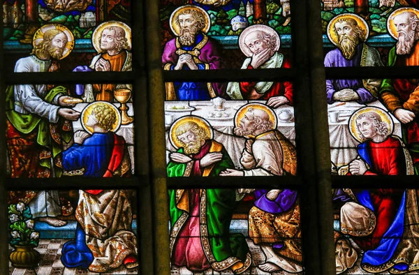 Stained Glass - Last Supper — Stock Photo, Image