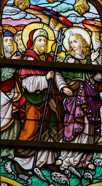 Sticlă vitrată - Sfântul Livin — Fotografie, imagine de stoc