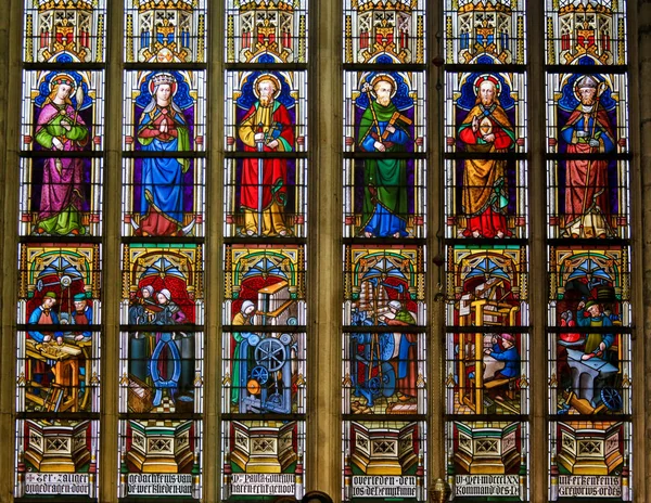 Stained Glass - Catholic Saints — Stock Photo, Image