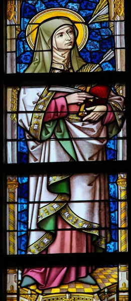 Barevné sklo - svatá Tereza z Avily — Stock fotografie