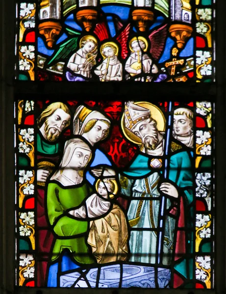 Stained Glass - Baptism — Stock Photo, Image