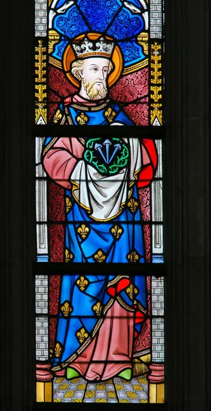 Stained Glass - Saint Louis of France — Stock Photo, Image