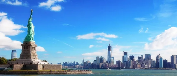 Панорама на Манхеттен, Нью-Йорк — стокове фото