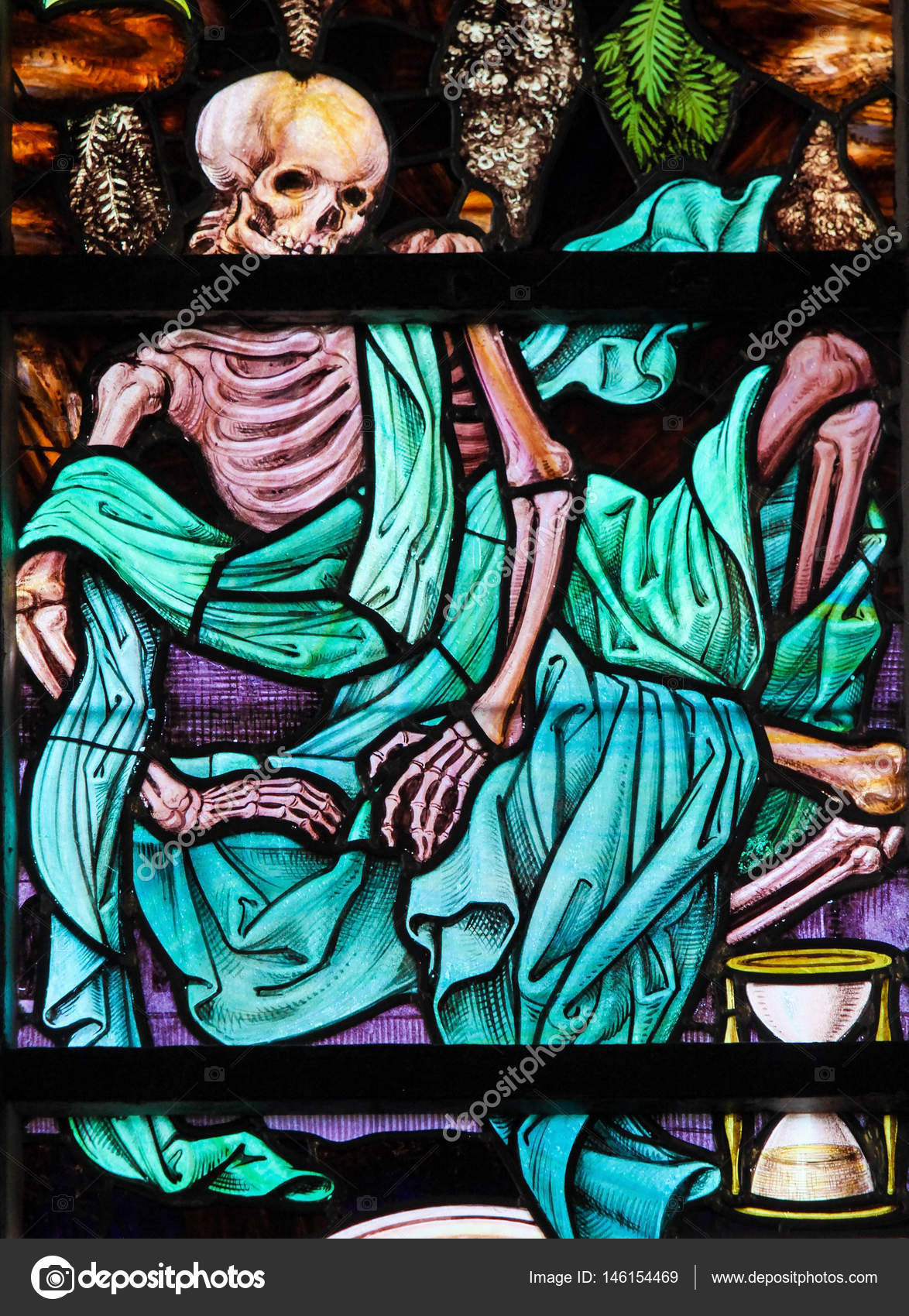 Stained glass skeleton | Stained Glass - Skeleton – Stock Editorial