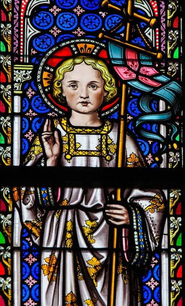 Stained Glass - Saint Emmanuel — Stock Photo, Image