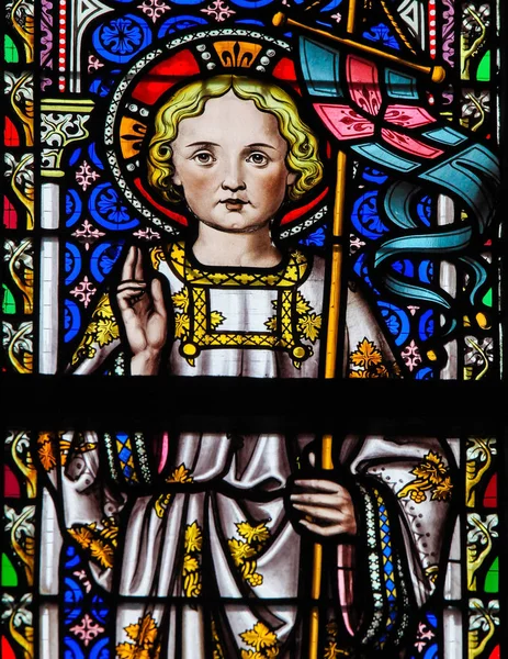 Stained Glass - Saint Emmanuel — Stock Photo, Image