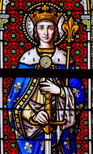 Stained Glass - Saint Louis, King of France — Stock Photo, Image