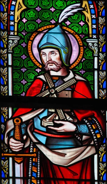 Stained Glass - Saint Victor of Marseilles — Stock Photo, Image