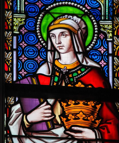 Stained Glass - Saint Elizabeth, Queen of Hungary — Stock Photo, Image