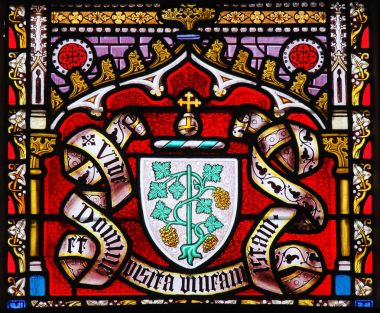 Coat of Arms - Stained Glass in Sablon Church, Brussels clipart