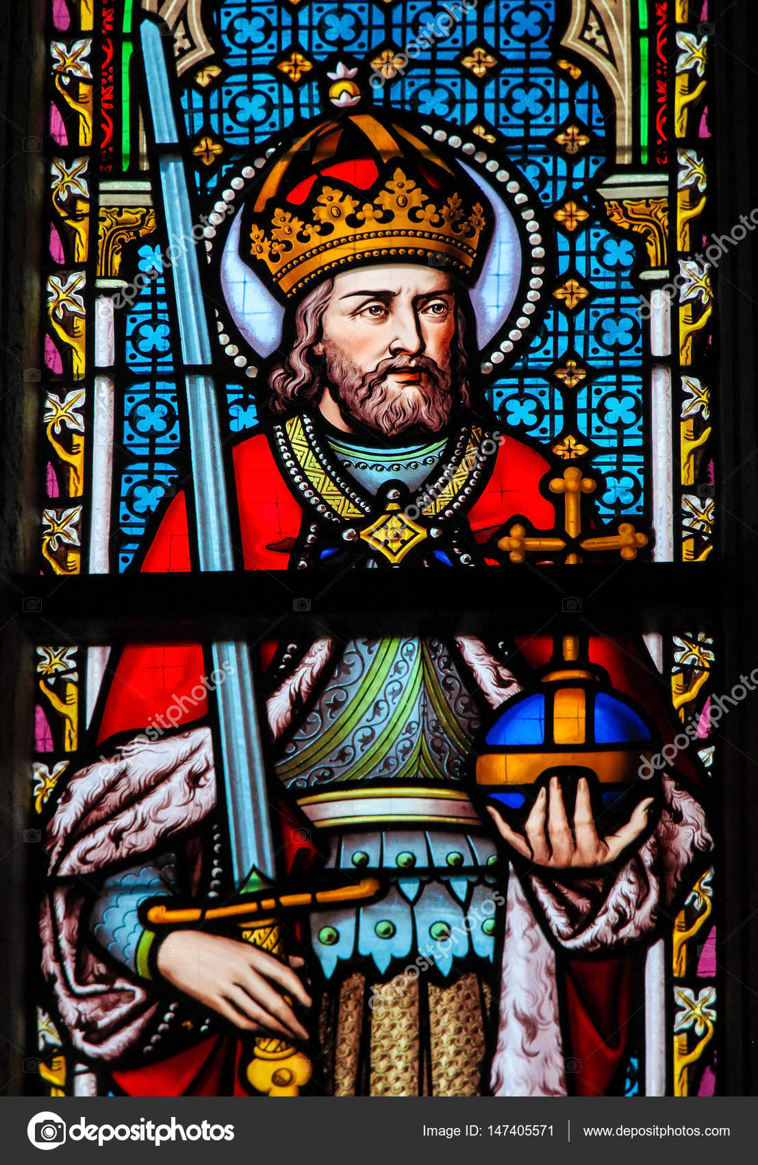 Stained Glass Charlemagne Stock Editorial Photo © jorisvo 147405571