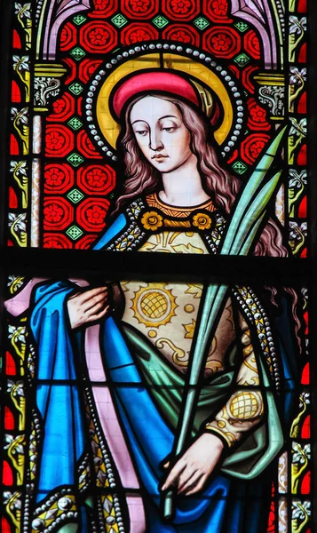 Stained Glass - Saint Agnes of Rome — Stock Photo, Image