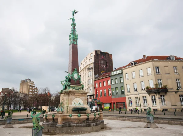 Anspach fontanna w Brukseli, Belgia — Zdjęcie stockowe