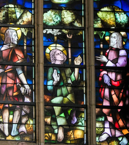 Stained Glass - Jesus on the Apostles — Stock Photo, Image