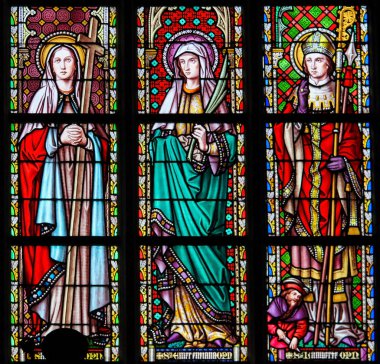 Vitray Brüksel Sablon Kilisesi - Katolik Azizler