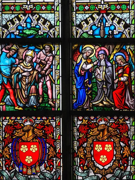 Stained Glass - католические святые — стоковое фото