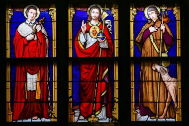 Vitray - İsa Mesih, Saint Roch ve Saint Charles Borro