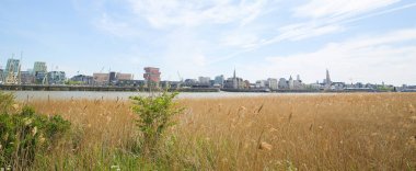 Antwerp bölgesindeki nehir Scheldt Flanders, Belçika için Görünüm