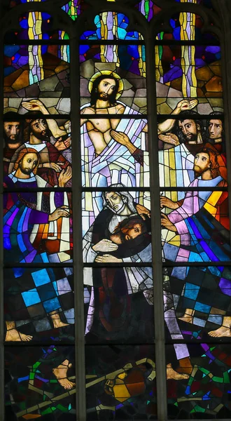 Stained Glass - Parable of the Prodigal Son — Stock Photo, Image