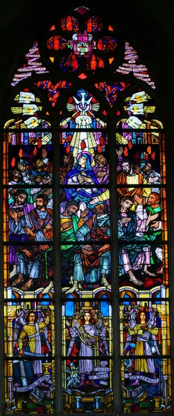 Stained Glass - Pentecost window — Stock Photo, Image