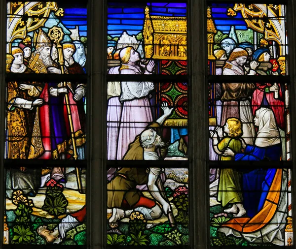 Stained Glass - Procession — Stock Photo, Image