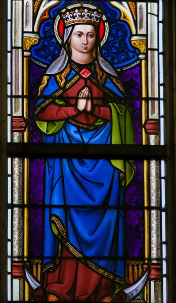 Glasmalerei - Mutter Mary — Stockfoto