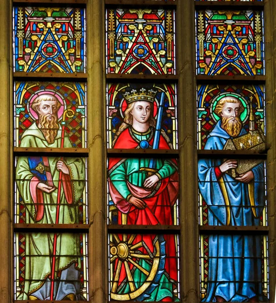 Stained Glass - Catholic Saints — Stock Photo, Image