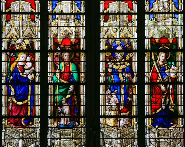 Vidrieras en la Catedral de Rouen — Foto de Stock