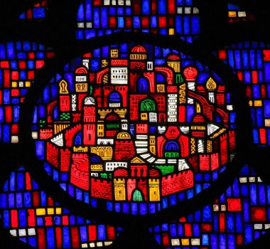 Stained Glass in Worms - New Jerusalem clipart