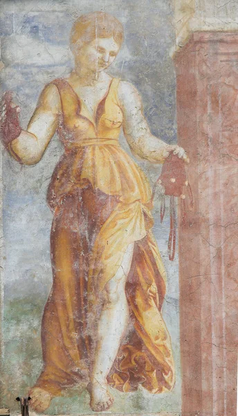 Fresco's op de zaak Cazuffi-Rella Trente - Temperance — Stockfoto