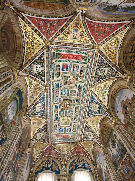 Ceiling of the Piccolomini Library in Siena Cathedral — Stok Foto