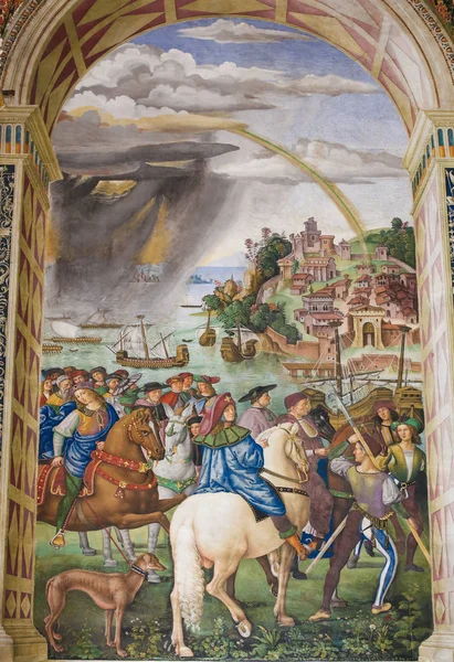 Fresco na Biblioteca Piccolomini, Siena — Fotografia de Stock