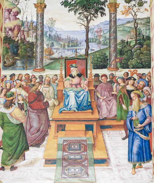Fresco in Piccolomini Library, Siena — Stock Photo, Image