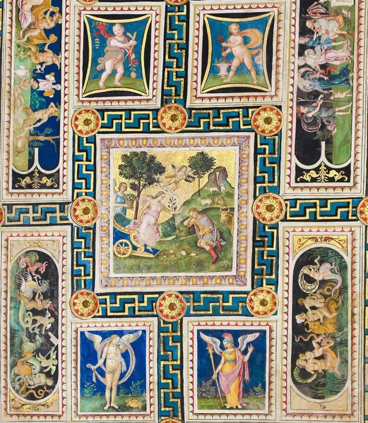 Freskó, Piccolomini könyvtárában, Siena — Stock Fotó