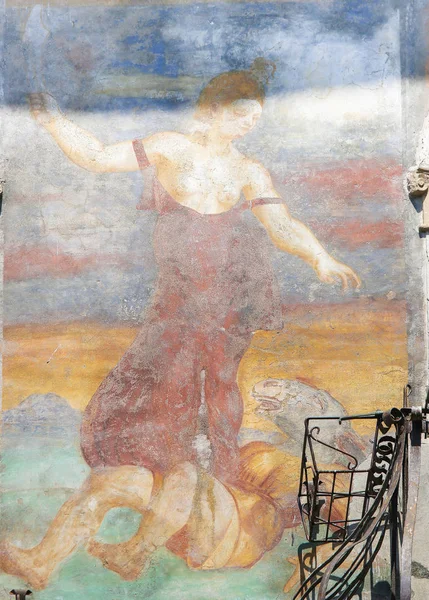 Frescoes on the Case Cazuffi-Rella in Trento — Stock Photo, Image