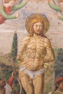 San Gimignano - St Sebastian şehit fresk