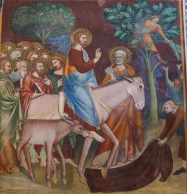 San Gimignano - İsa fresk Jerusalem girer