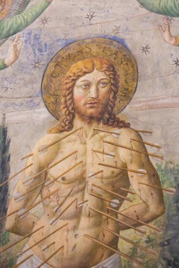 San Gimignano - St Sebastian şehit fresk
