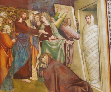 San Gimignano - İsa ve Lazarus fresk