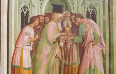 Açık havada San Gimignano için yapılan - Judas İsa ihanet.