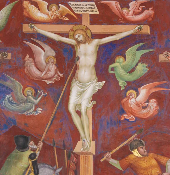 Fresco en San Gimignano - La Crucifixión — Foto de Stock