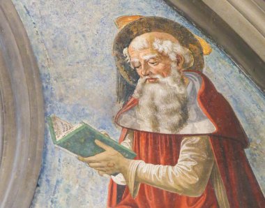 San Gimignano için yapılan fresco - Aziz Jerome