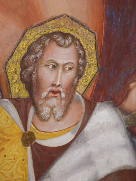 Fresco in San Gimignano - Saint Peter — Stockfoto