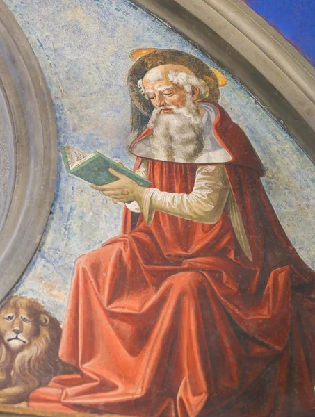 San Gimignano için yapılan fresco - Aziz Jerome